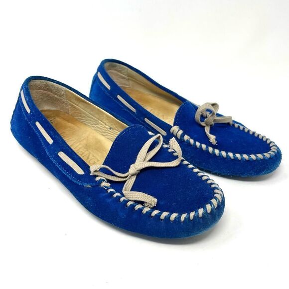 𝅺VERA Wang Premium Label Royal Blue Suede Driving Moccasin Size 6/36 - Picture 5 of 14